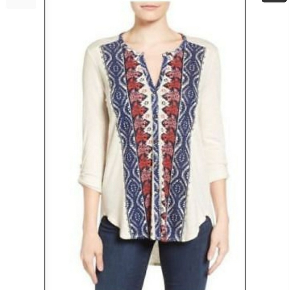Lucky Brand Ivory Button Down Top - Picture 2 of 4